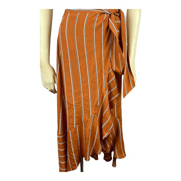 Leith Striped Wrap Skirt sz XS Rayon - Picture 4 of 9